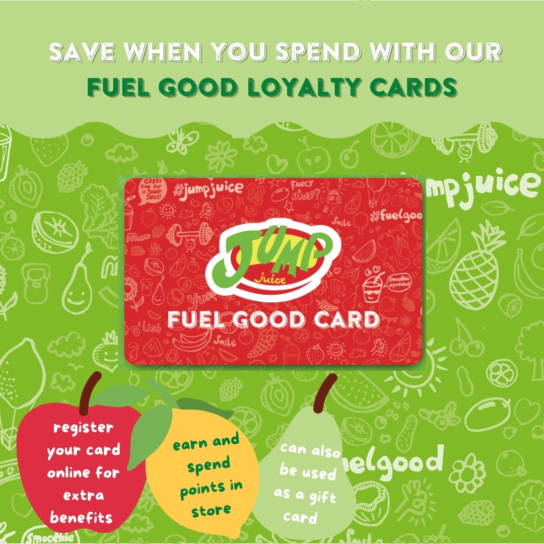 FUEL GOOD LOYALTY CARD 🍓

Have you seen our brand new and improved loyalty cards?? 

You can now earn points every time you visit us (cha chiiiiing) and then spend them in store against your next order 🍌🍓🍊🍇

What does this mean for you?

🍓 Every customer can now earn points no matter what they buy in store!

🍓 The more 💰 you spend in store, the more points you earn

🍓 Points can be redeemed against anything in store either as a discount against the item or covers the full value (if you have enough points!)

🍓 This card can also be used as a Gift Card (yep we have these now too)

🍓 You only need one card each

🍓 You can register your card on our website and be the first to know about special offers or new flavours in store / online

🍓 Registering also allows us to assign your points to a new card if yours is lost or stolen

🍓 Finally a great reason to register is if you forget your card we can search and add your points to your account by searching your mobile or email address woohoo 🎉

Go ahead and ask in store for your new loyalty card today #getearning #getspending

And of course, #FuelGood getting a discount off your fave smoothies 🍓🍌🍊🍇💚

#loyalty #loyaltycard #fuelgood #fuelgoodcard #giftcard #jumployalty #loyaltyprogramme #loyaltypoints